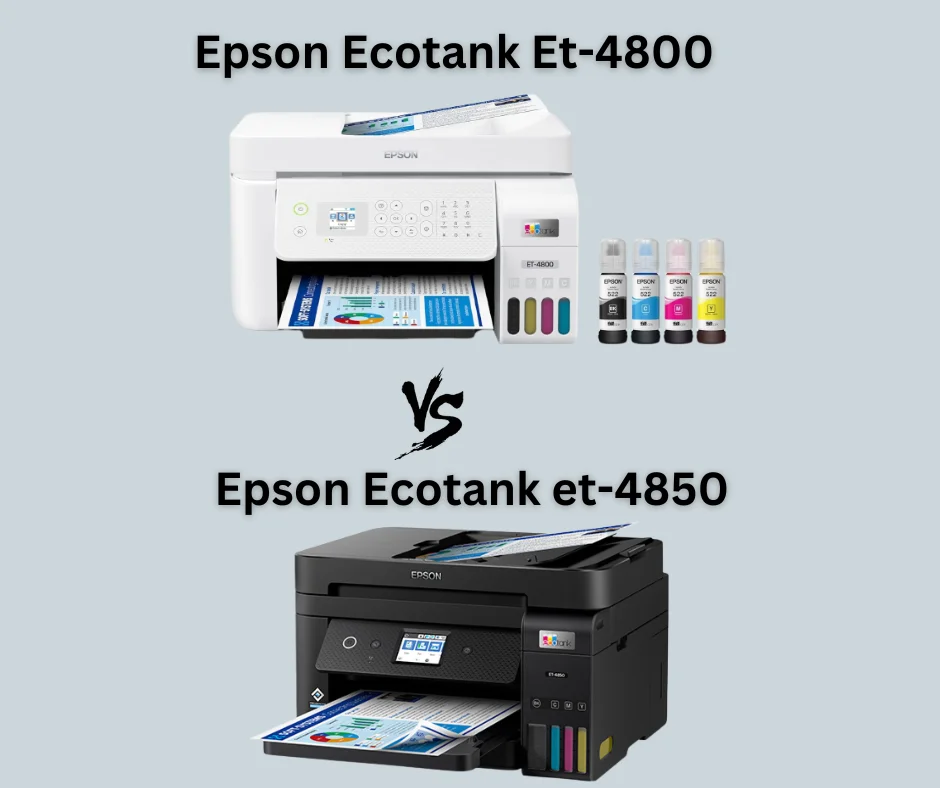 Epson Ecotank Et-4800 vs Epson Ecotank et-4850 specs
